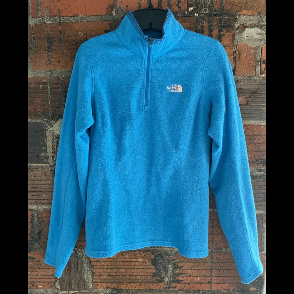 Blue North Face Fleece Zip Pullover